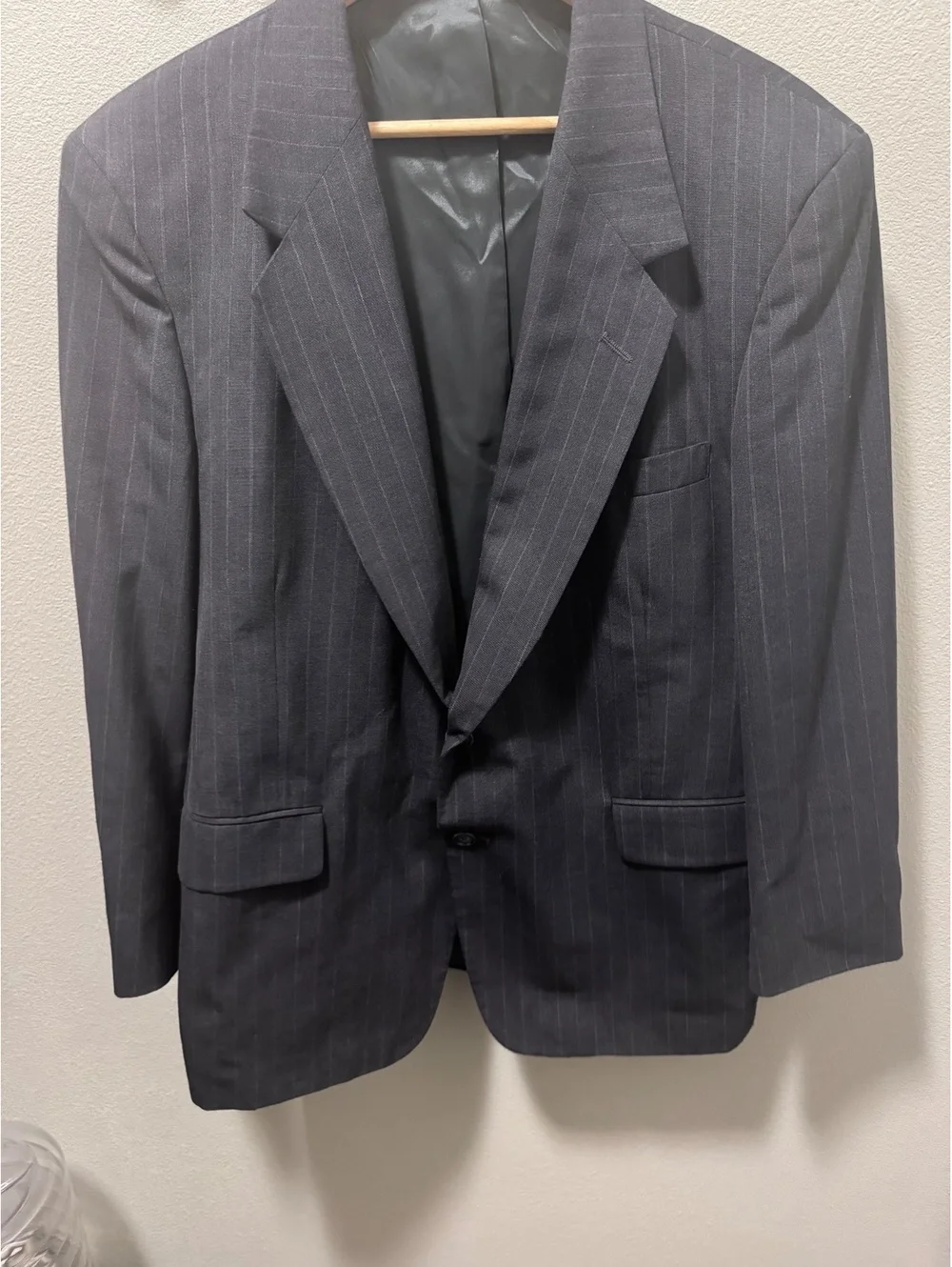 Vintage Towncraft Men’s Gray Pinstripe Blazer Suit Jacket Classic 2 Button